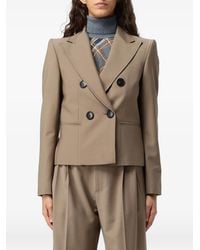 Tela - Double-Breasted Wool Blazer - Lyst