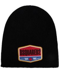 DSquared² - Logo-Appliqué Wool Beanie - Lyst