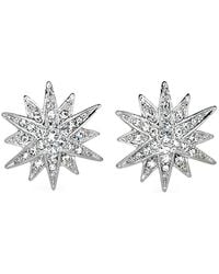 Kenneth Jay Lane - Rhodium Star-Shape Earrings - Lyst