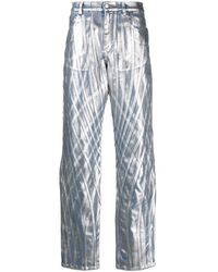 Mugler - Metallic-finish Straight-leg Jeans - Lyst