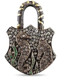 Sevan Bıçakçı - Large Seahorse Garnet And Diamond Padlock Pendant - Lyst