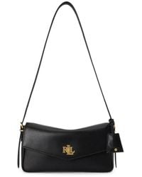 Ralph Lauren - Logo-Plaque Leather Shoulder Bag - Lyst