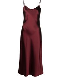 Polo Ralph Lauren - V-neck Mulberry Silk Midi Dress - Lyst