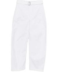 Lemaire - Bleached Denim Belt Trousers - Lyst