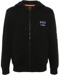BOSS - Graphic-print Hooded Jacket - Lyst