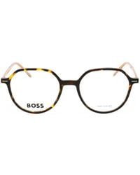 BOSS - Tortoiseshell-Effect Round-Frame Glasses - Lyst