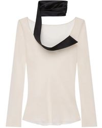 Givenchy - Asymmetric-Collar Silk Blouse - Lyst