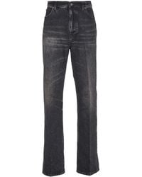 Ferragamo - Stonewashed Denim Straight-Leg Jeans - Lyst