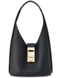 Ferragamo - Grained Leather Gancini Hobo Bag - Lyst