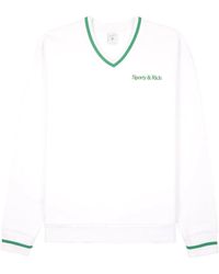 Sporty & Rich - Logo-Embroidered Cotton Sweatshirt - Lyst
