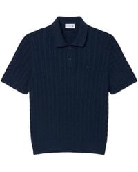 Lacoste - Cable-Knit Polo Shirt - Lyst