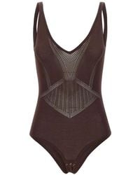 Elisabetta Franchi - Openwork Knit Bodysuit - Lyst
