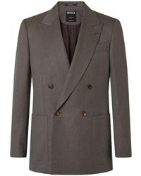 ZEGNA - Double-Breasted Wool Jacket - Lyst