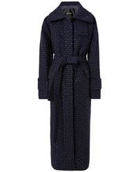 Pinko - Rhinestone-Embellished Belted Coat - Lyst