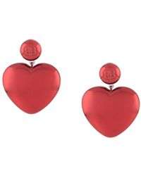 Balenciaga Hartvormige Oorbellen - Rood