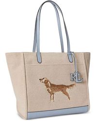 Ralph Lauren - Large Cameryn Dog-Embroidery Tote Bag - Lyst