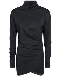 Dondup - High-Neck Gathered Mini Dress - Lyst