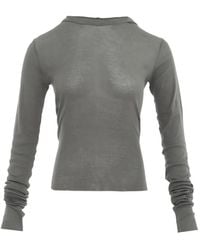 Rick Owens - Ruched Long-Sleeve Hoodie - Lyst