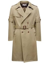 MM6 by Maison Margiela - Double-Breasted Overdyed Trench Coat - Lyst