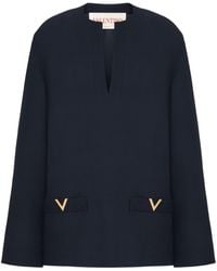 Valentino Garavani - Vgold Detail Silk Blouse - Lyst