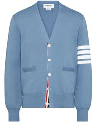 Thom Browne - Cotton Crepe V-Neck Cardigan - Lyst