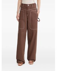 Liu Jo - Contrast-Stitch Carpenter Trousers - Lyst