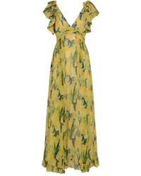 La DoubleJ - Ruffled Floral-Print Dress - Lyst