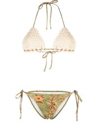 Zimmermann - Junie Crochet Triangle Bikini - Lyst