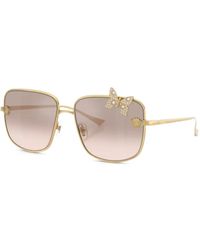 Versace - 2282 Butterfly-Embellished Square Sunglasses - Lyst