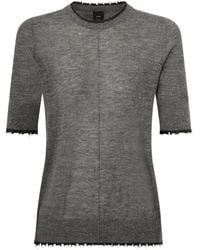 Pinko - Short-Sleeved T-Shirt With Frayed Edges - Lyst