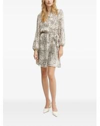 Morgan - Animal-Print Belted Mini Dress - Lyst
