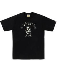 A Bathing Ape - T-Shirt mit Camouflage-Logo - Lyst