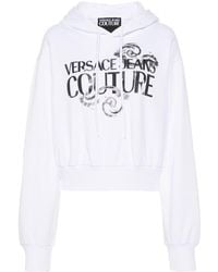 Versace - Felpa con cappuccio e logo Watercolor Couture - Lyst