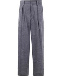 Y's Yohji Yamamoto - Wollen Broek Met Geplooide Voorkant - Lyst
