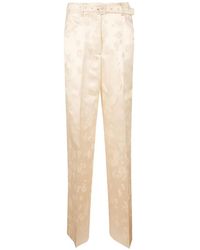 Gabriela Hearst - Floral-Jacquard Belted Trousers - Lyst
