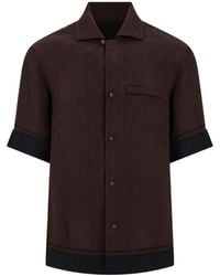 Ferragamo - Monogram Short Sleeve Shirts - Lyst
