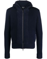 Giorgio Armani - Knitted Zip-up Hoodie - Lyst