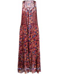 Dames Kleding voor voor Jurken voor Casual en zomerse maxi-jurken Étoile Isabel Marant Maxi-jurk Met Abstracte Print in het Roze 