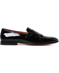 Santoni - Double-Strap Patent-Leather Loafers - Lyst