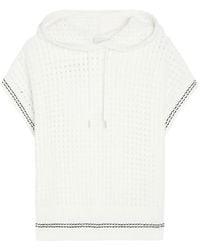 Varley - Vittoria Open-Knit Short-Sleeve Hoodie - Lyst