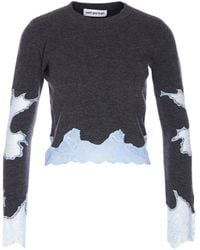 Self-Portrait - Contrast Lace Jumper - Lyst