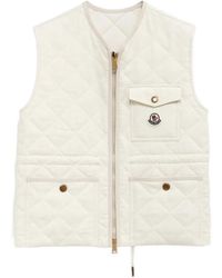 【MONCLER】Vigny ベスト リネン素材 ダイヤモンドキルティング MONCLER】Vigny ベスト リネン素材 ダイヤモンドキルティング