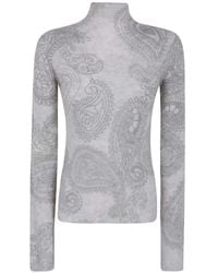 Emporio Armani - Alpaca Sweater With Paisley Print Boteh Capsule - Lyst