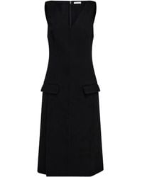 Ferragamo - V-Neck Sleeveless Dress - Lyst
