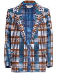 Marni - Plaid-Check Single-Breasted Blazer - Lyst