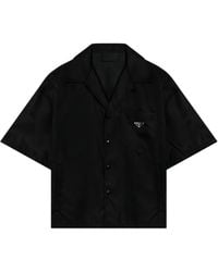 Prada - Triangle-Logo Bowling Shirt - Lyst