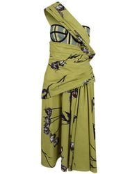 Antonio Marras - Floral-Print Draped One-Shoulder Dress - Lyst
