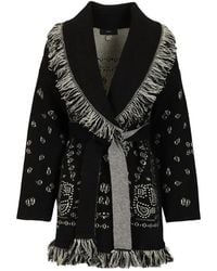 Alanui - Bandana Jacquard Fringed Cardigan - Lyst