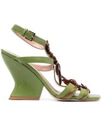 Alberta Ferretti - 90Mm Sculpted-Wedge Heel Sandals - Lyst