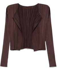 Pleats Please Issey Miyake - Cardigan Con Pieghe - Lyst